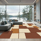 Earthy Terracotta Blocks Rectilinear Rug