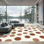 Earthy Brown Polka Dot Circles Rug