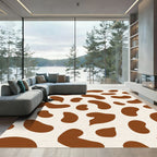 Brown Cream Irregular Shape Rug