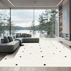 Simple Black Blue Dot Pattern Rug