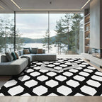 Monochromatic Geometric Honeycomb Overlay Rug