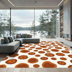 Brown Sunburst Polka Dot Rug