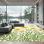 Yellow Daisy Field Garden Rug