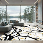Black Gold Organic Branch Abstract Rug