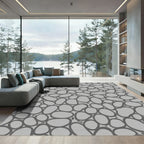 Quaint Pebble Arrangement Gray Rug