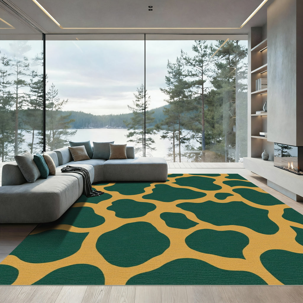 Deep Emerald Golden Spots Rug