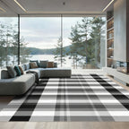 Monochromatic Plaid Grid Rug