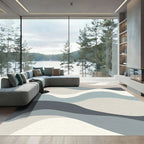 Abstract Serene Wave Landscape Rug