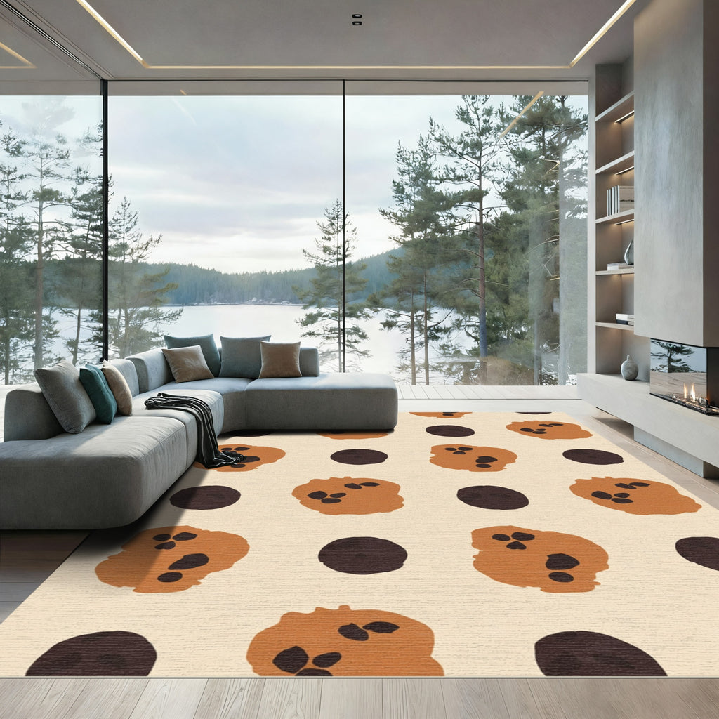 Brown Chocolate Chip Cookie Rounds Rug