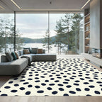 Dark Blue Dot Field Rug