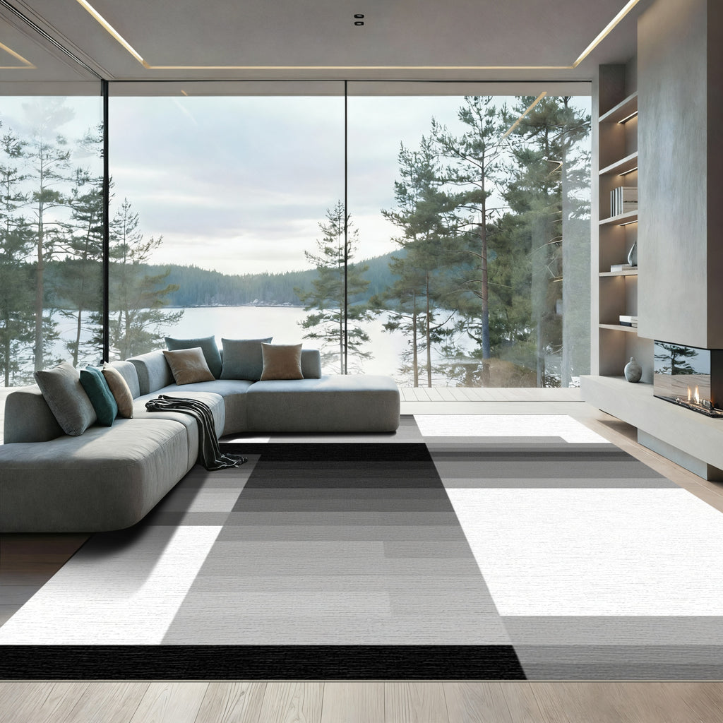 Abstract Gradient Pixelated Blocks Rug
