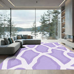 Lavender White Animal Print Rug