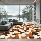 Tawny Ochre Abstract Camouflage Rug
