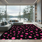 Hot Pink Polka Dot Scatter Rug