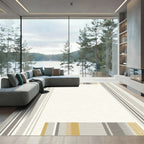 Modern Grey Gold Stripe Rug