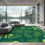 Lush Green Tropical Jungle Animals Rug