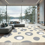 Blotchy Gray Ivory Amoeba Pattern Rug