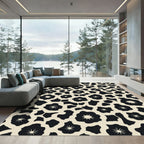 Black Cream Floral Connection Rug