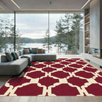 Crimson Arabesque Lattice Rug