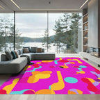 Vibrant Pop Art Abstract Circles Rug