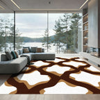 Chocolate Caramel Quatrefoil Lattice Rug