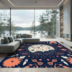 Coral Butterfly Sunburst Garden Rug