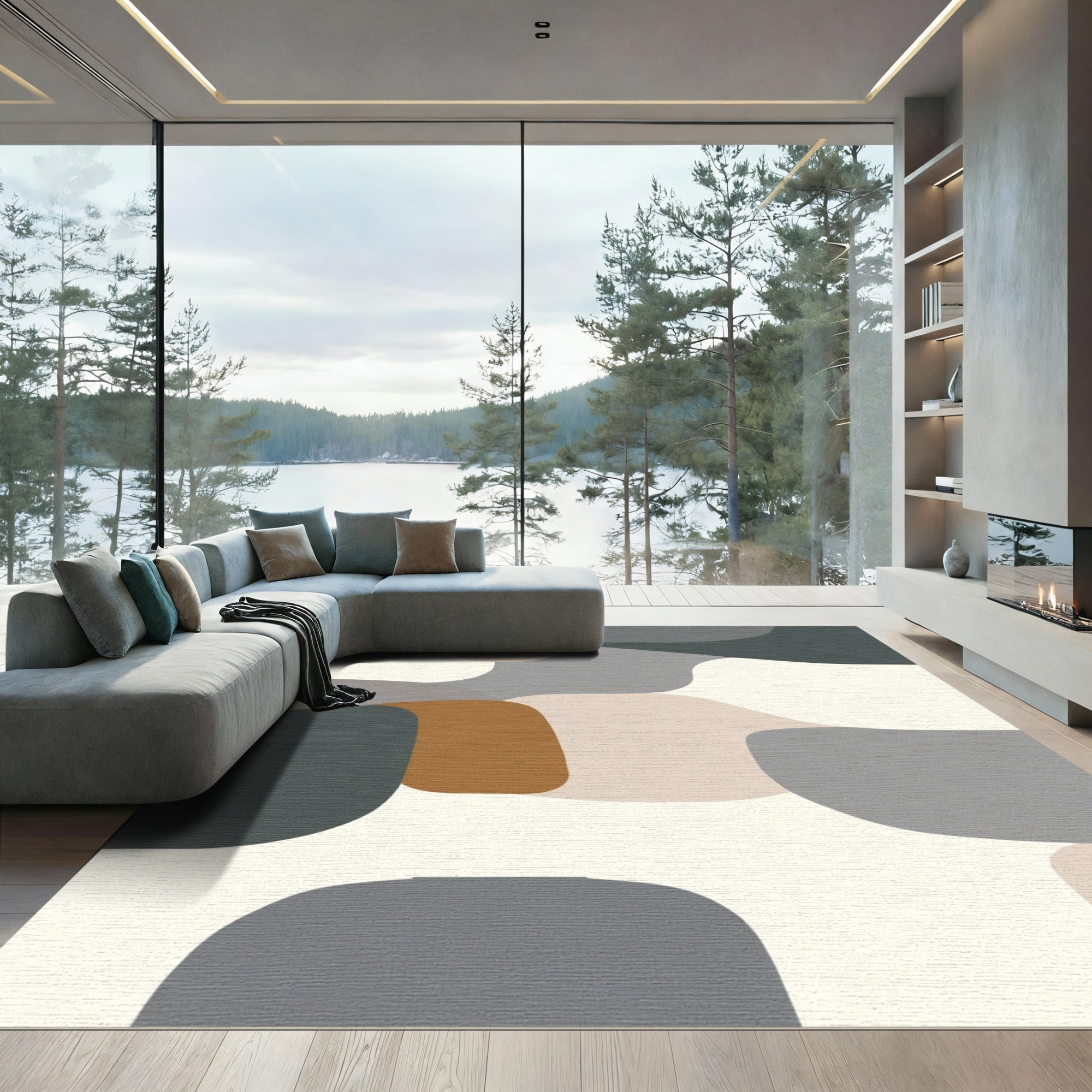 Organic Mid-Century Modern Shapes Rug