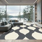Ivory Charcoal Interlocking Ogee Rug
