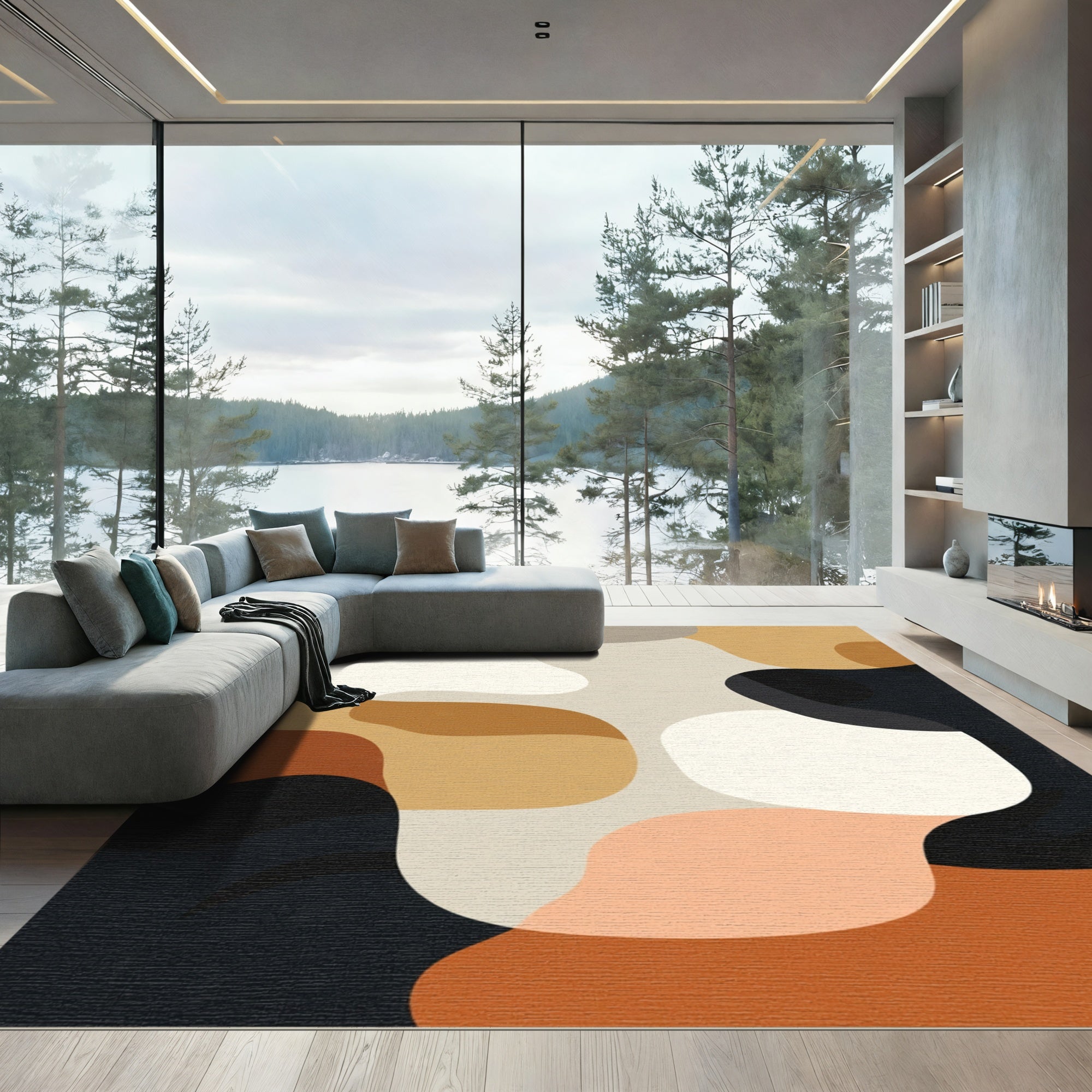 Organic Abstract Earthy Tones Rug