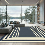 Modern Cream Stripes Geometric Rug