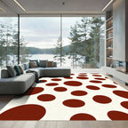 Cream Brown Polka Dot Rug