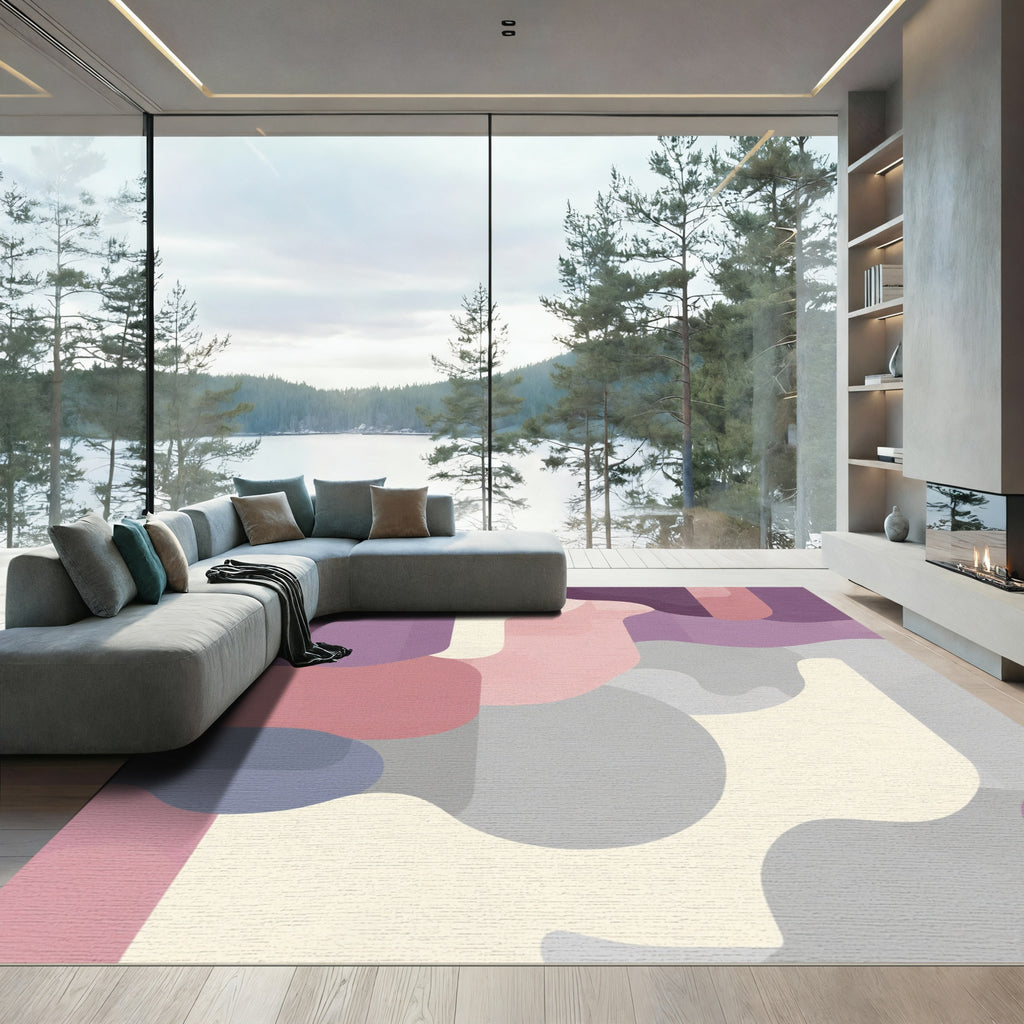Soft Pastel Abstract Organic Flow Rug