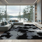 Black Gray Splatter Camouflage Background Rug
