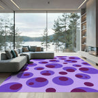 Purple Lavender Polka Dot Circles Rug