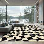 Cream Off-White Scattered Squares Rug