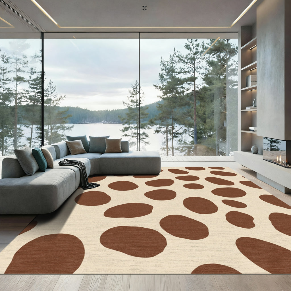 Chocolate Brown Natural Spots Rug
