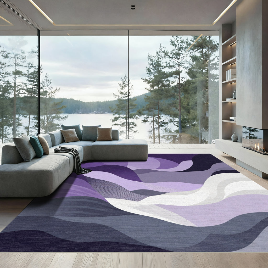 Amethyst Abstract Wavy Landscape Rug