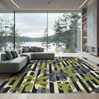 Abstract Camouflage floral Striped Rug
