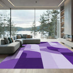 Purple Abstract Geometric Arc Rug
