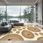 Organic Abstract Earthy Tone Circles Rug