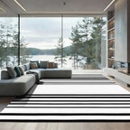 Bold Black White Striped Harmony Rug