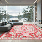 Crimson Blush Floral Medallion Rug