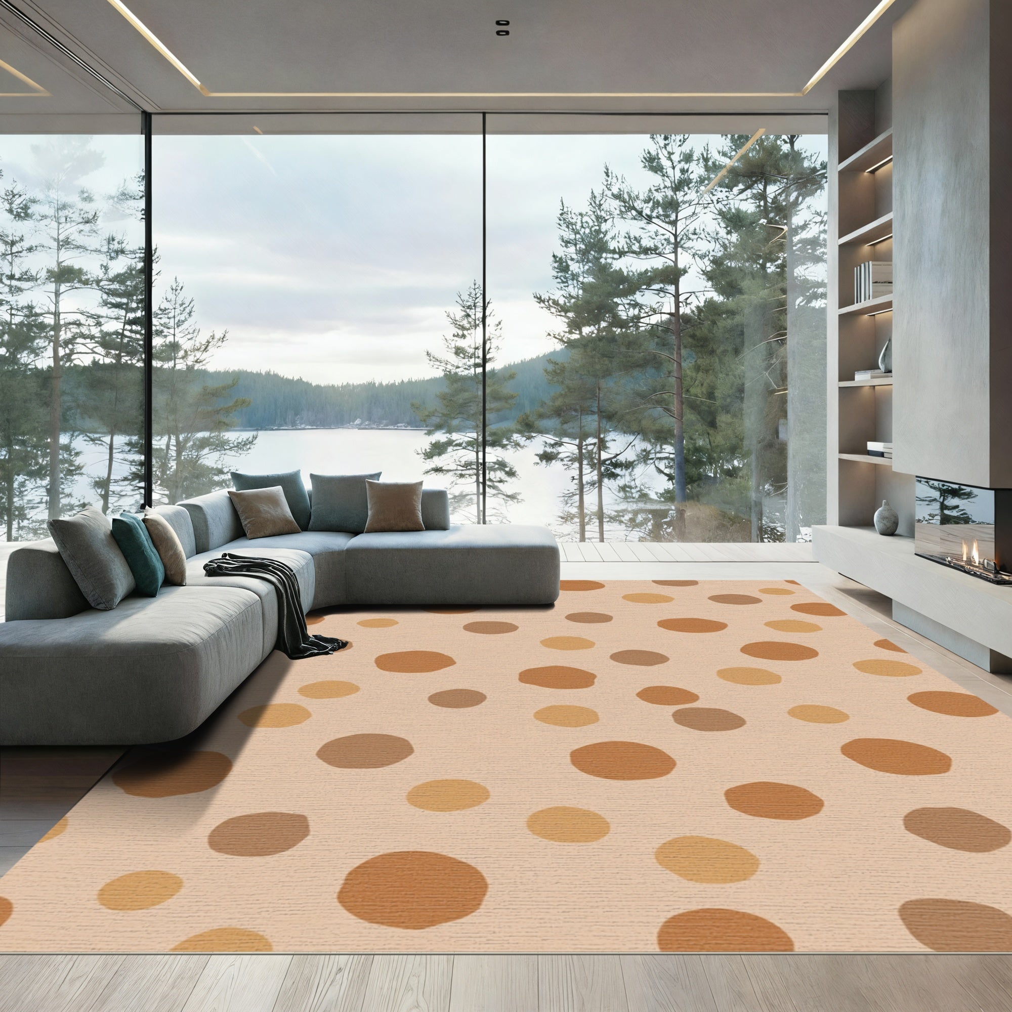 Terra Cotta Dot Scatter Rug