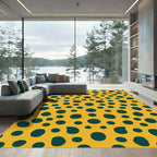Gold Teal Polka Dot Scatter Rug