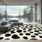 Black Cream Irregular Spots Rug