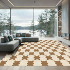 Neutral Tone Interlocking Square Rug