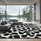 Black Cell Cluster Abstract Rug