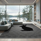 Black Hare Silhouette Garden Check Rug