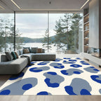 Indigo Grey Leopard Spots Rug