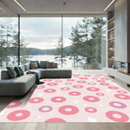 Pink Purple Circles Scattered Composition Rug